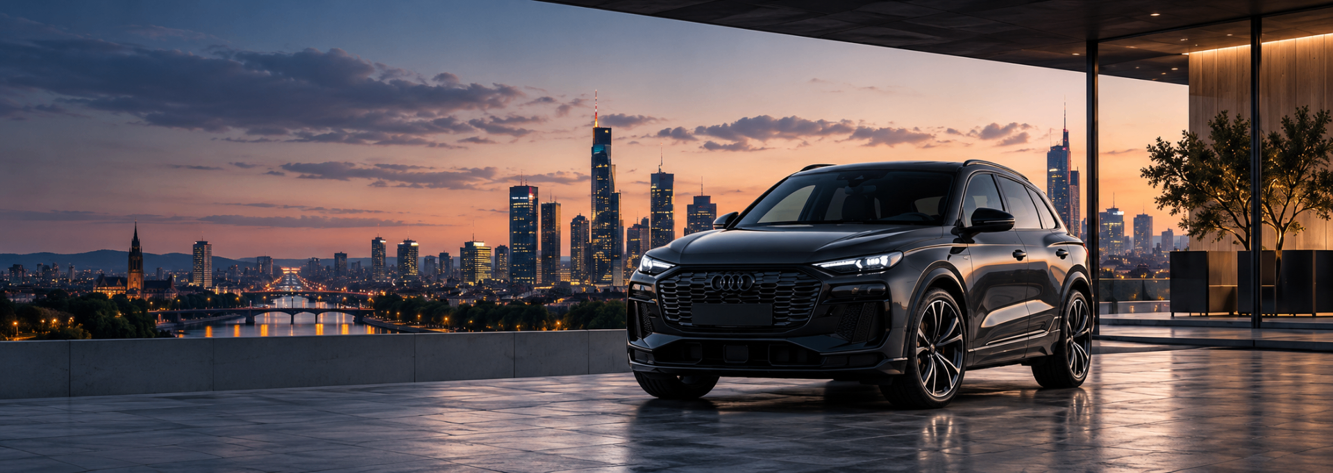 Audi vor der Frankfurter Skyline